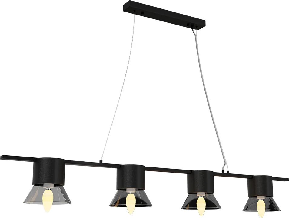 Lampadario a Sospensione 4xE14 in Pietra Nera