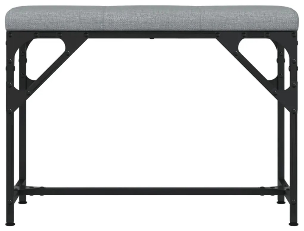 Panca da pranzo grigio chiaro 62x32x45 cm in acciaio e tessuto
