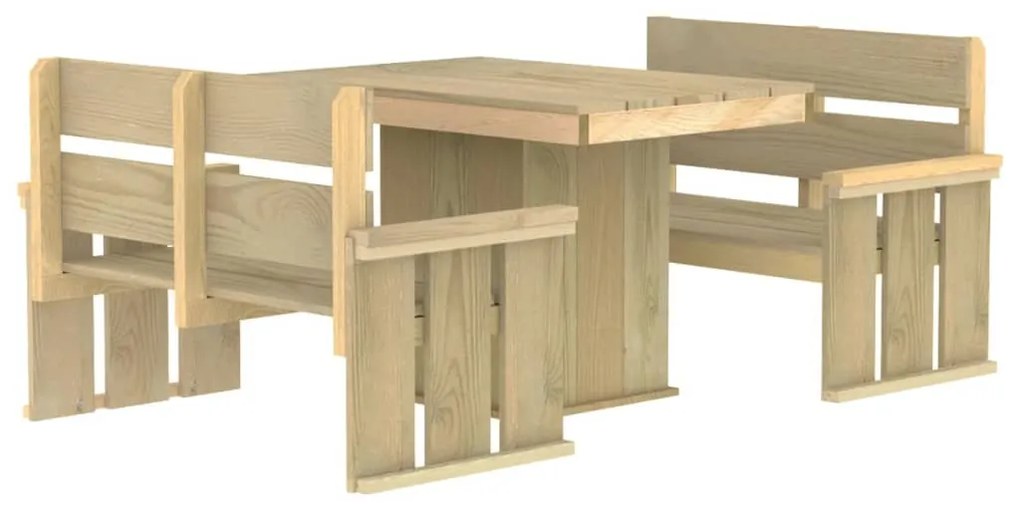 Set da Pranzo da Giardino 3 pz in Legno di Pino Impregnato