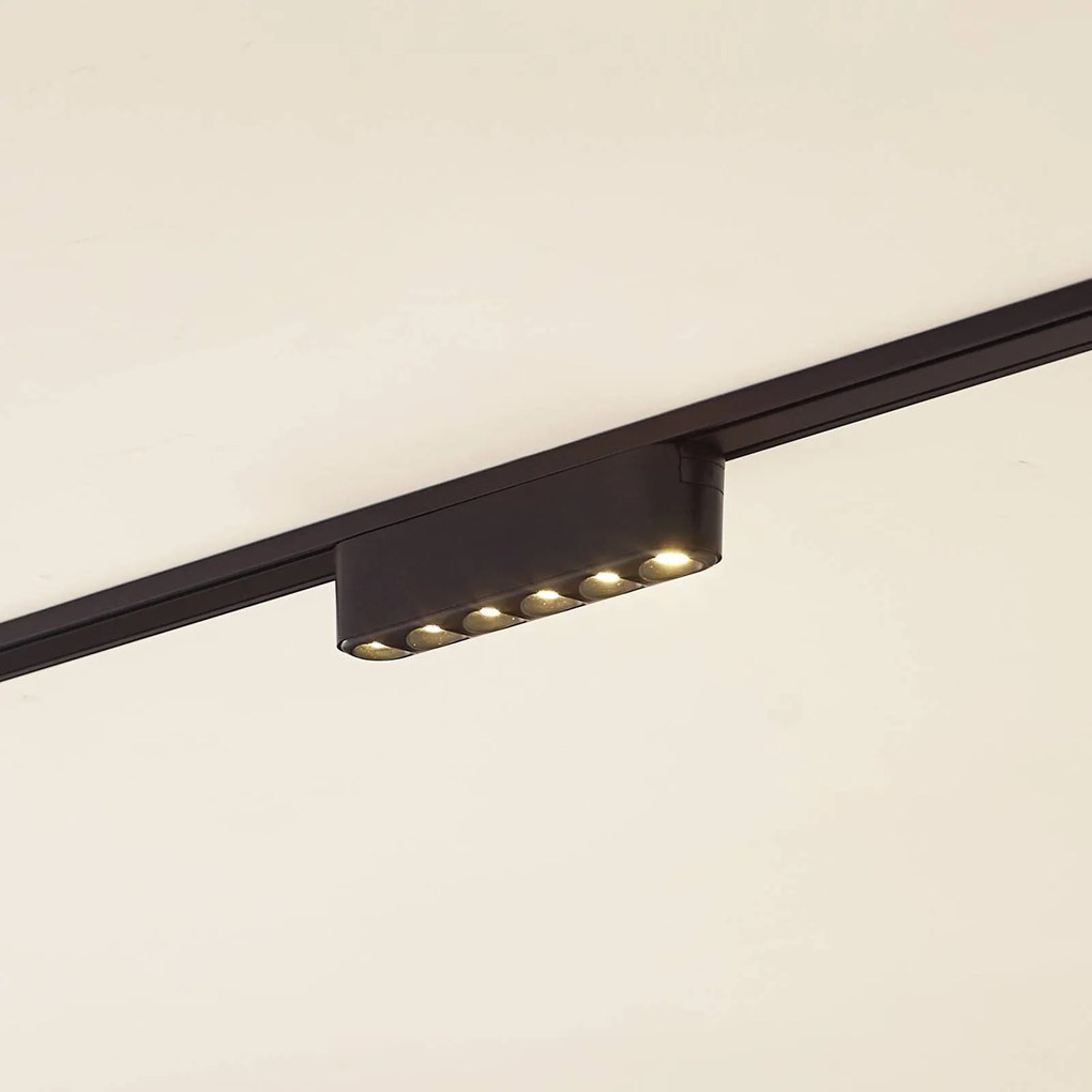 Lindby Striscia LED 48 V Lumaro, nera, 6 punti, 2,4 cm