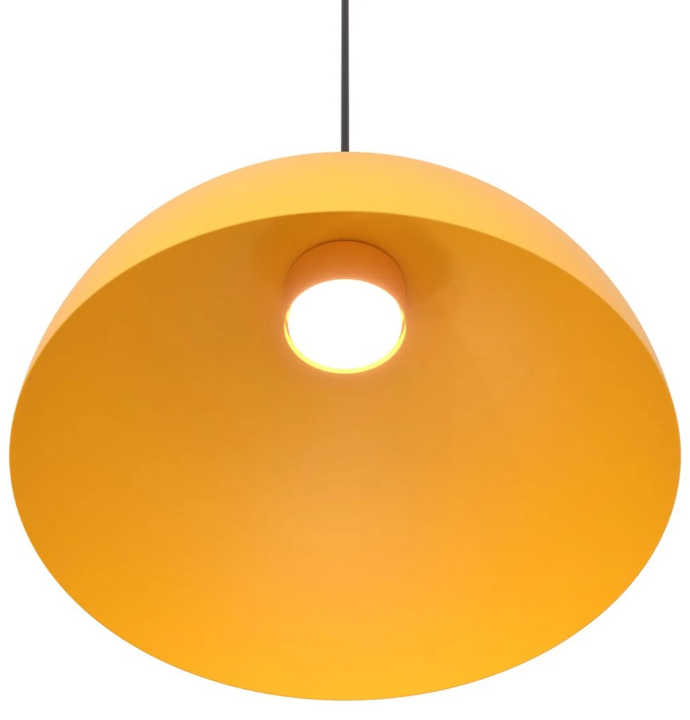 Lampadario Minimal Efesto Acciaio Nero Arancione 1 Luce Gx53
