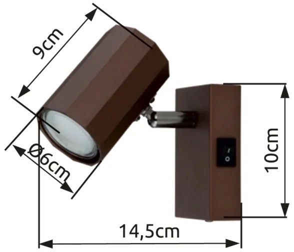 Globo 57919-1 - Faretto da parete JAMES 1xGU10/25W/230V