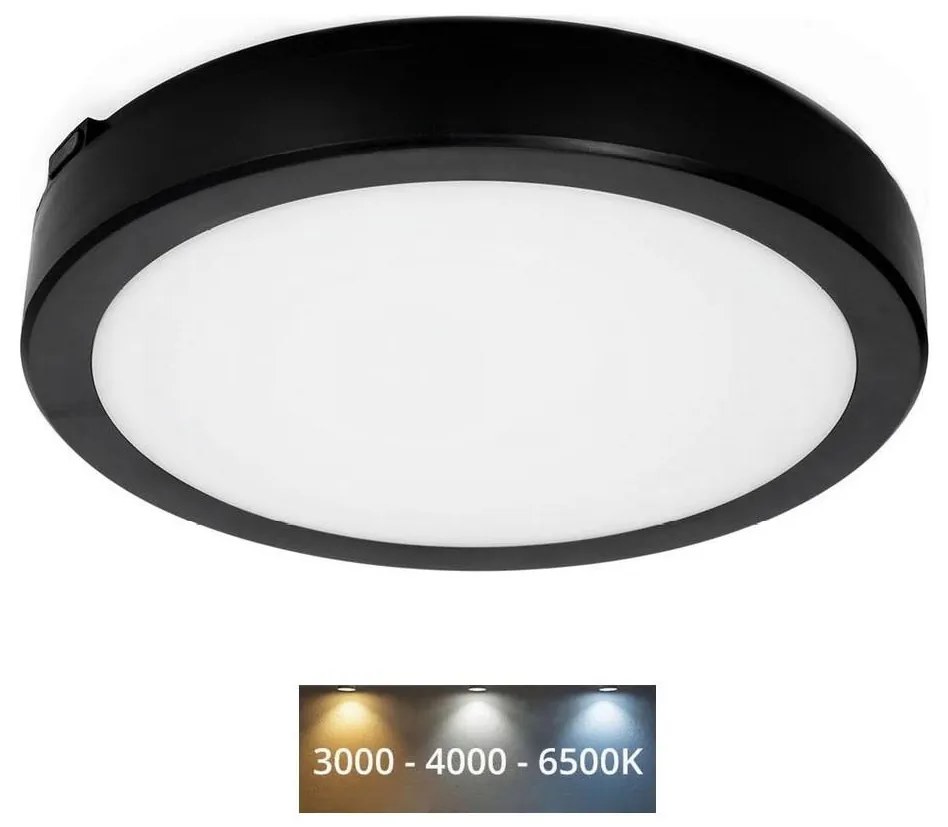 Plafoniera LED da bagno NAIROS LED/24W/230V 3000/4000/6500K IP65 nero