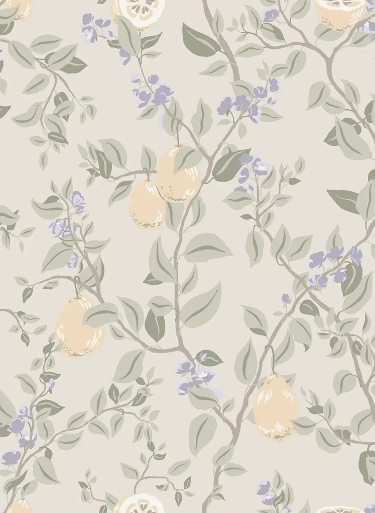 Sandberg Tapete Kvitten - Lilac
