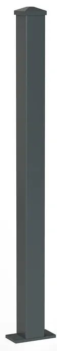 Pilastro completo da fissare 120x120 cancello 7016 in alluminio finitura verniciato Bianco H 175 cm