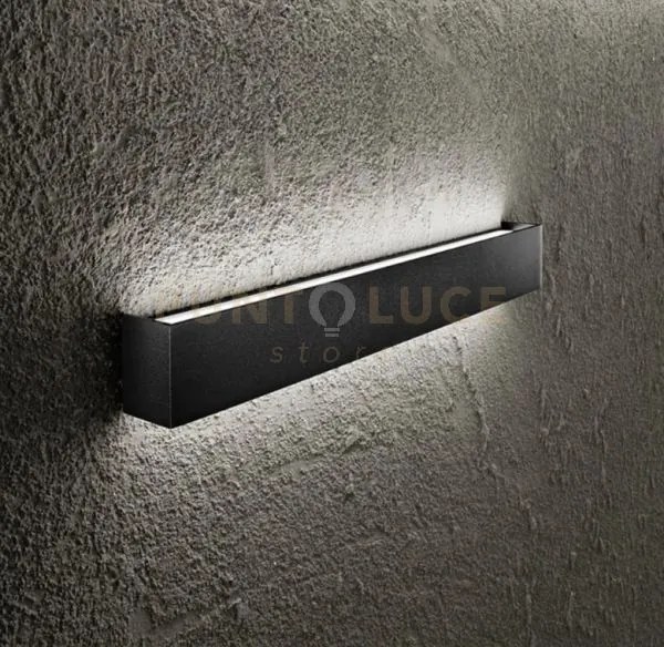 Applique in alluminio nero rummo led 14w 3000k cri?90 1120lm l.39cm...