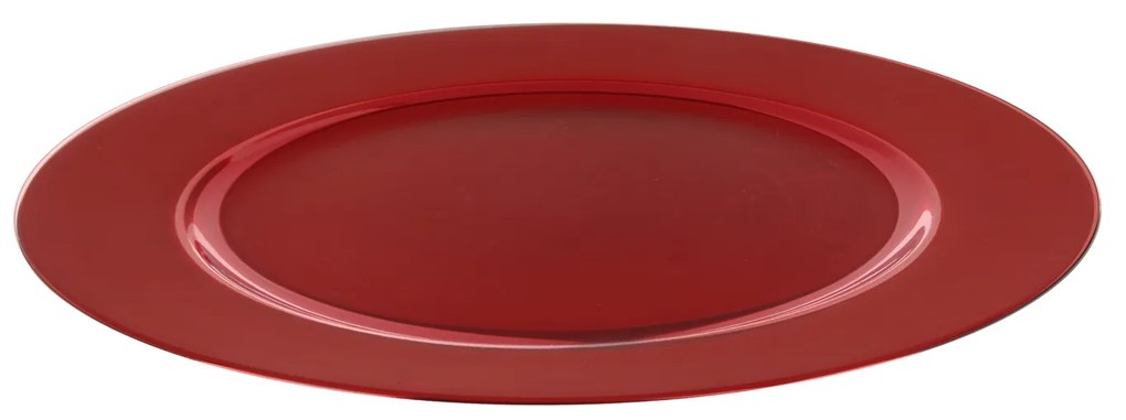 Sottopiatto natalizio rosso specchio, 33 cm