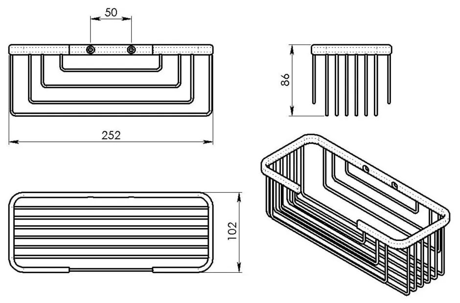 Mensola da bagno in acciaio inox nero Smart - Sapho