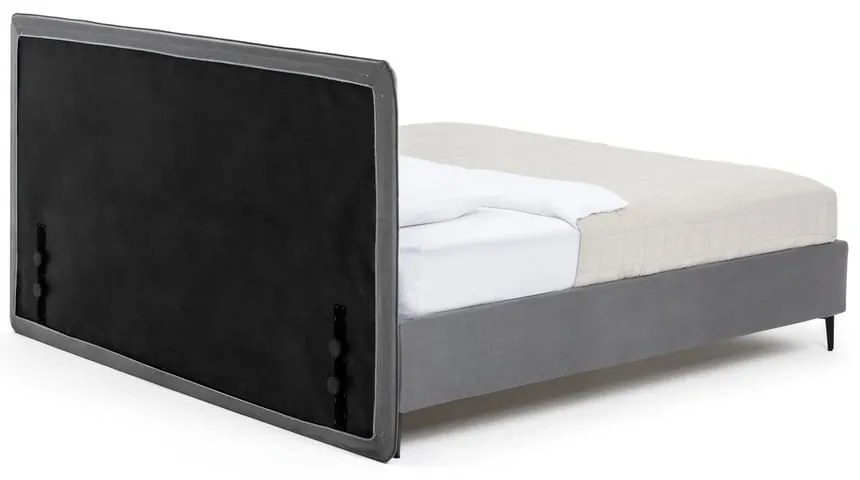 Letto matrimoniale imbottito grigio con materasso incluso/con rete inclusa 160x200 cm Noira Slim – Bonami Selection