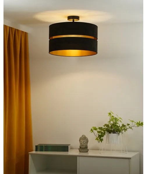 Duolla - Lampadario a plafone DUO 1xE27/15W/230V diametro 40 cm nero/oro