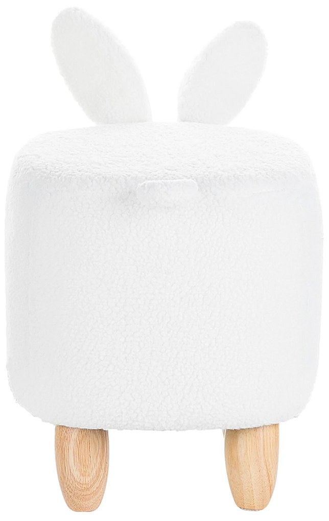 Pouf di tessuto bianco BUNNY Beliani