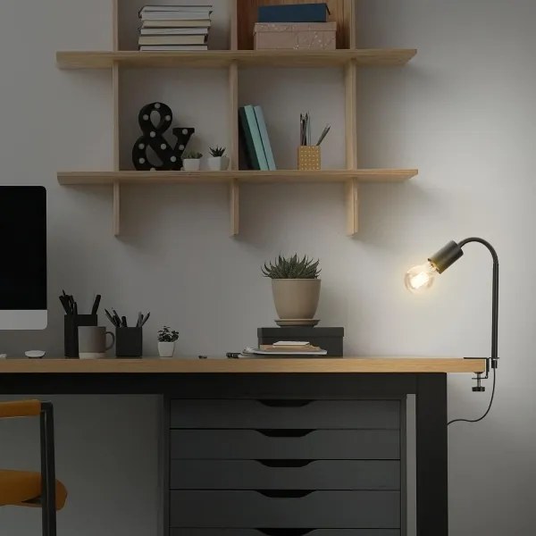 Lampada LED con clip 1xE27/4,2W/230V 2700K nera