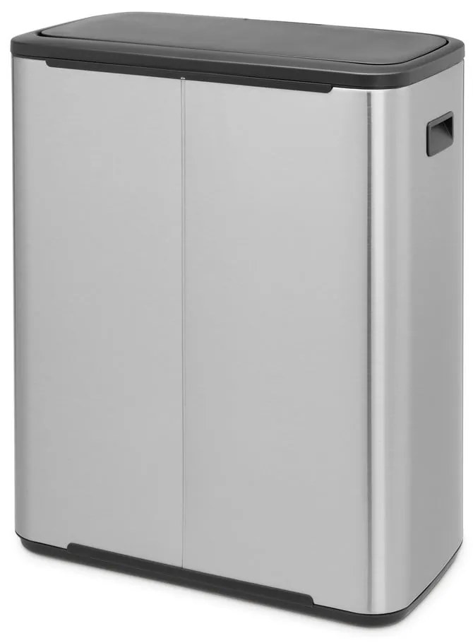 Bidone in acciaio touch per raccolta differenziata in argento opaco 60 l Bo Touch Bin - Brabantia