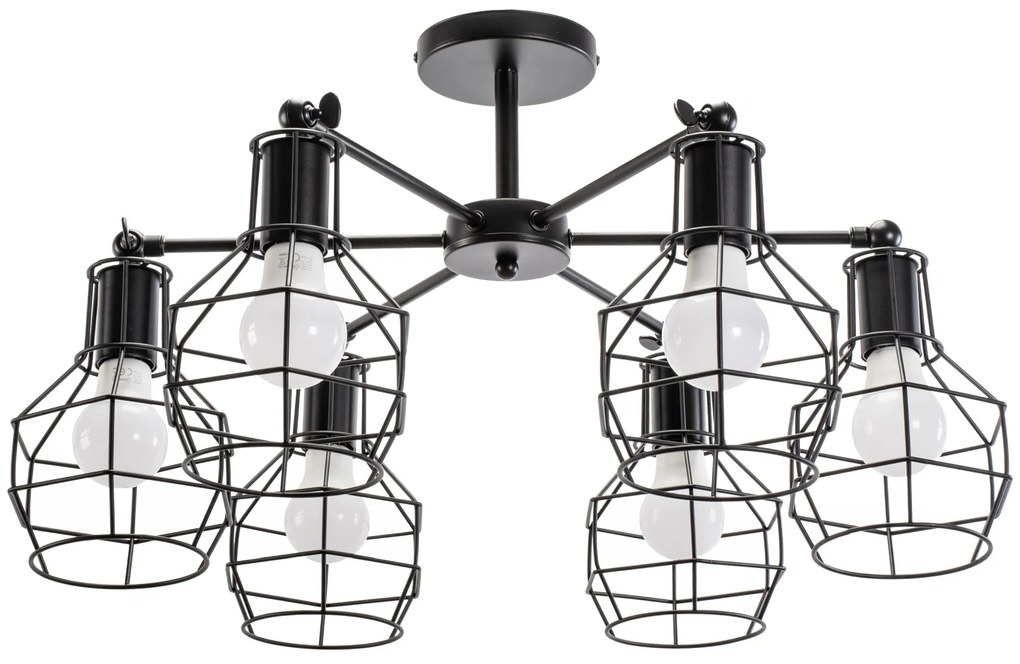 Lampada Da Soffitto Pensile Metallico Loft APP735-6C
