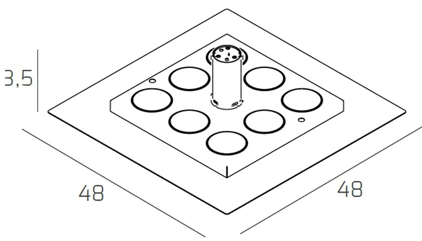 Plafoniera Moderna Floppy Metallo Bianco 8 Luci Gx53