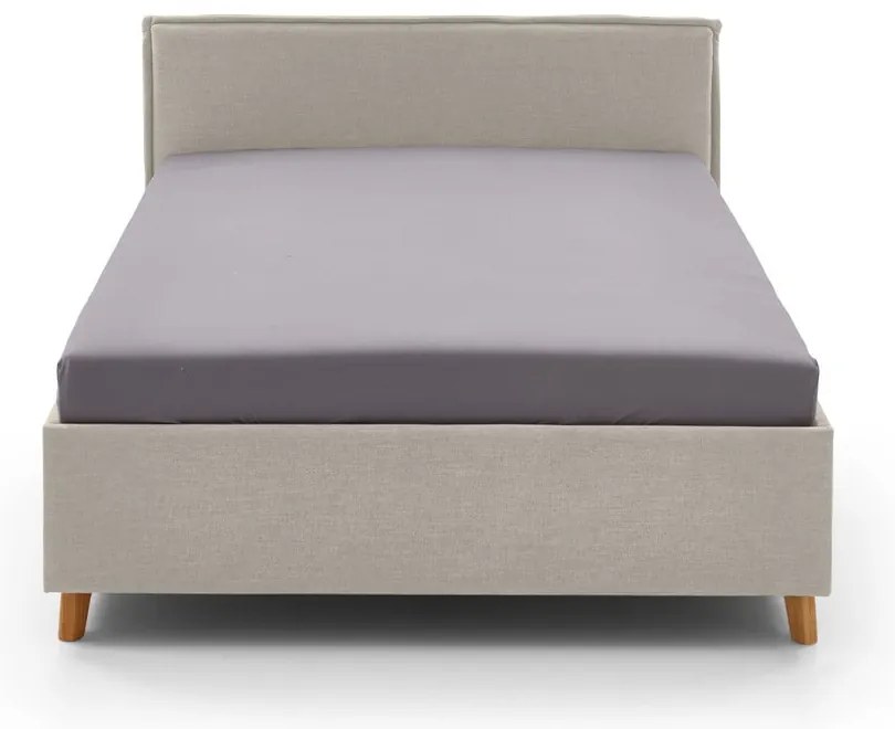 Letto da bambini beige imbottito con contenitore con rete inclusa 90x200 cm Fun – Meise Möbel