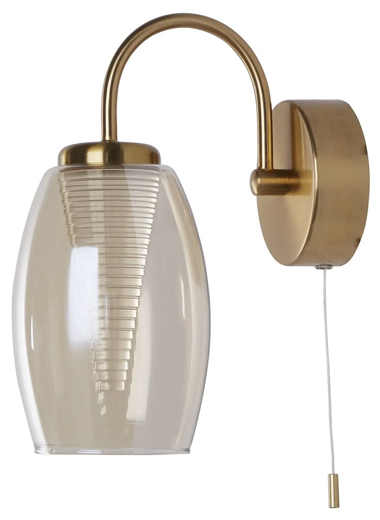 Applique Contemporanea Ciclon Metallo Bronzo Vetro Led 6W 3000K