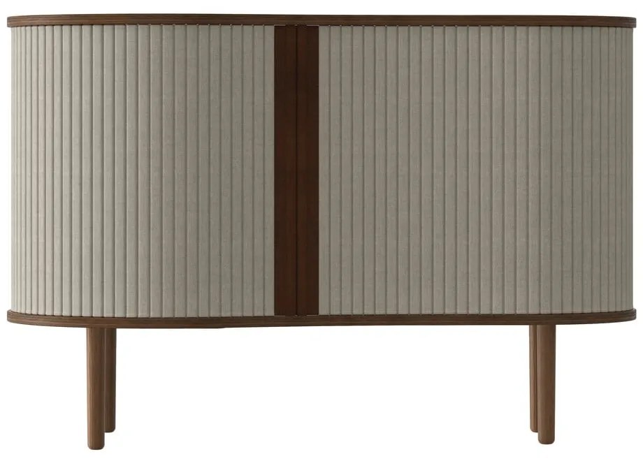 Cassettiera bassa marrone-beige in rovere con ante scorrevoli 100x67 cm Audacious - UMAGE