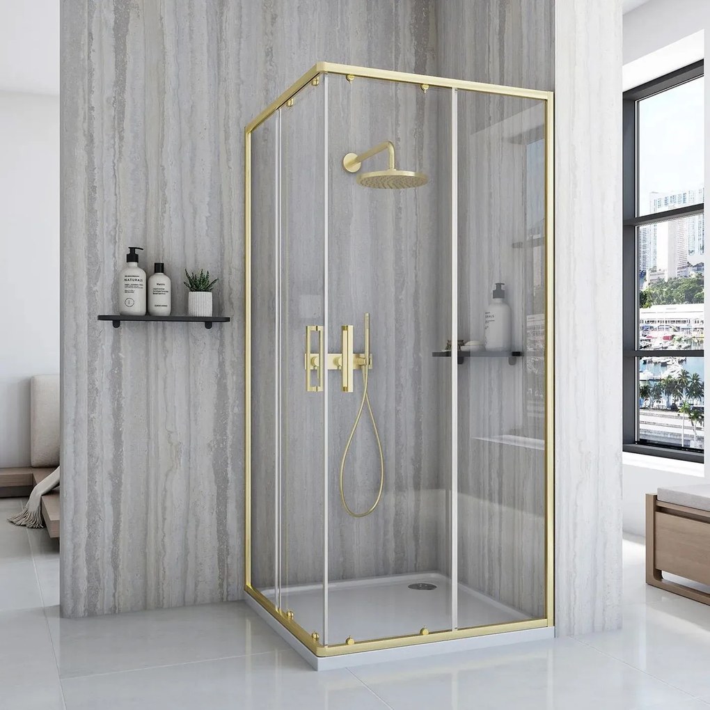 Cabina doccia Rea City 80x100 Brush Gold
