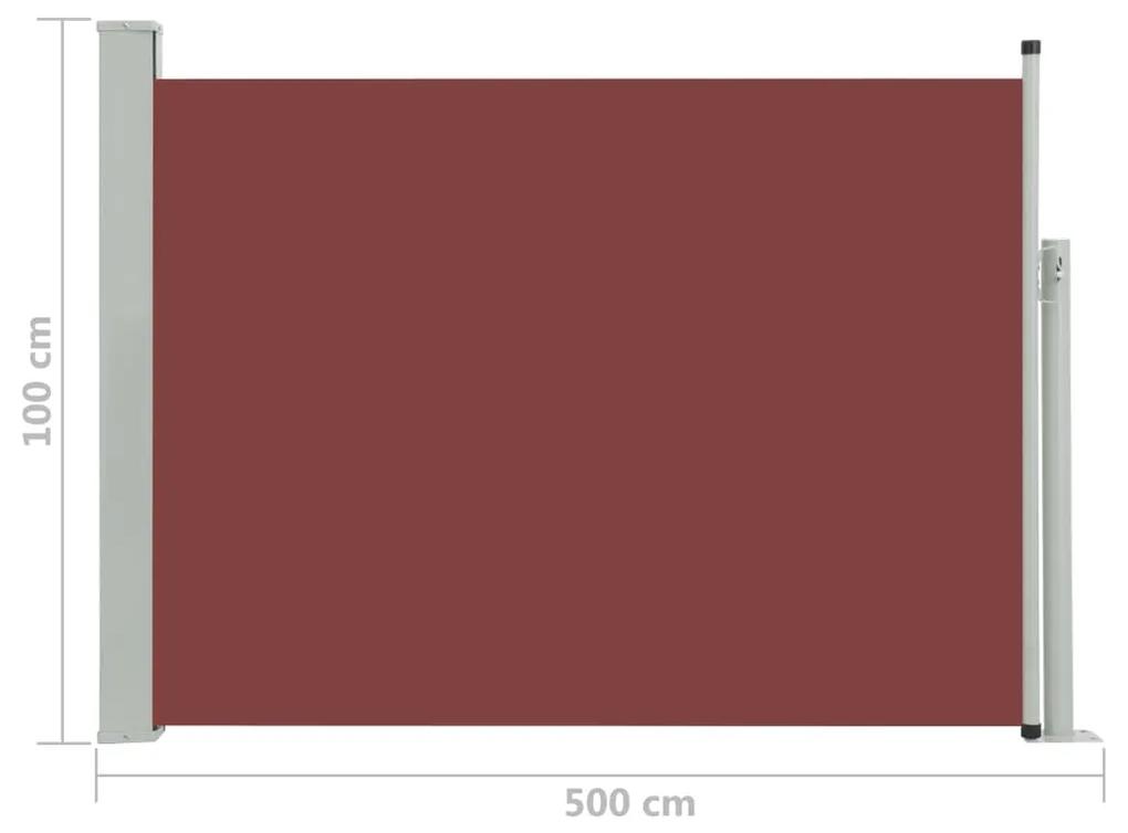 Tenda Laterale Retrattile per Patio 100x500 cm Marrone