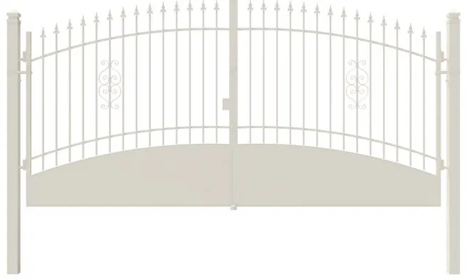 Cancello manuale battente Marmolada in ferro, apertura centrale, L 408.5, H 165-195 cm, di colore bianco