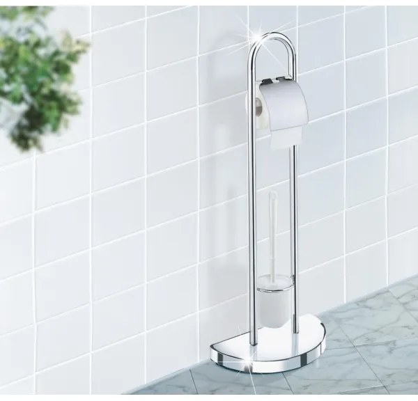 WENKO 16608100 - scopino WC COSENZA 33x84 cm cromo lucido/satinato