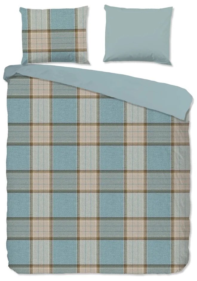 Set lenzuola letto matrimoniale in flanella blu 200x220 cm Jacco - Good Morning