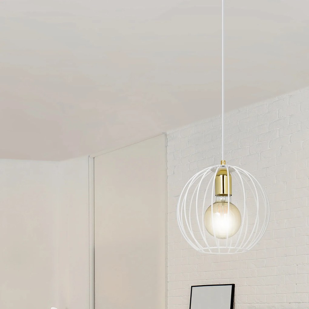 Sospensione Contemporanea Omoikane Acciaio Bianco 1 Luce E27 Ip20