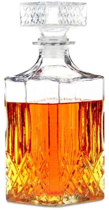 Decanter Classico in Vetro per Whisky, Cognac, liquori - Decanter per Whisky - Bottiglia per Whisky - Circa 800 ml - Alpina