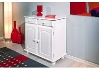 Buffet 2 ante 2 cassetti in pino massello verniciato ad acqua bianco, 88x43x87h cm colore Bianco