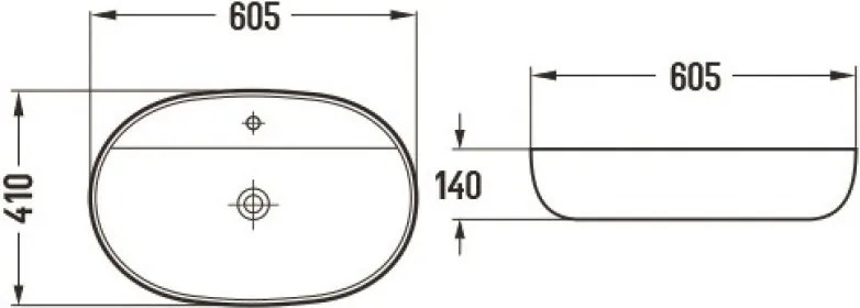 Mexen Adel lavabo da appoggio 60 x 41 cm, bianco - 22166000