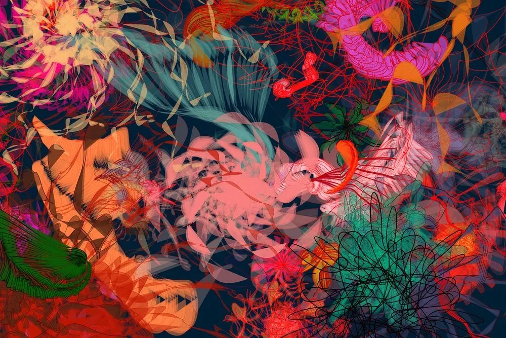 Stampa su tela – Fiori astratti