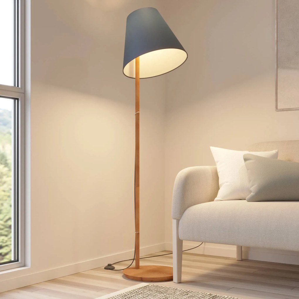 Lampada da terra Jinda Lucande, Blu, Soggiorno / Sala da pranzo, Tessuto / Stoffa / Seta, Scandinavo, Lampada da terra