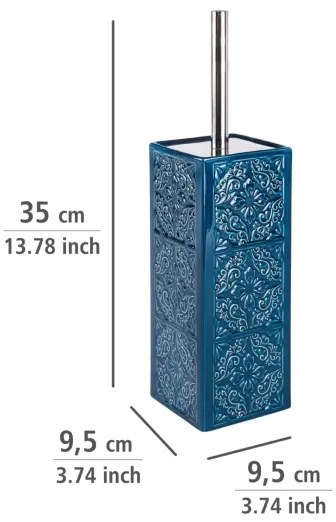 WENKO 22654100 - Scopino per WC CORDOBA 9,5x35 cm blu