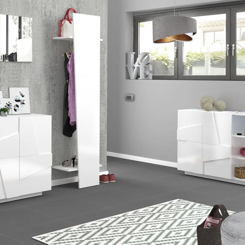 Mobile ingresso PING L 50 x H 200 x P 30 cm bianco lucido