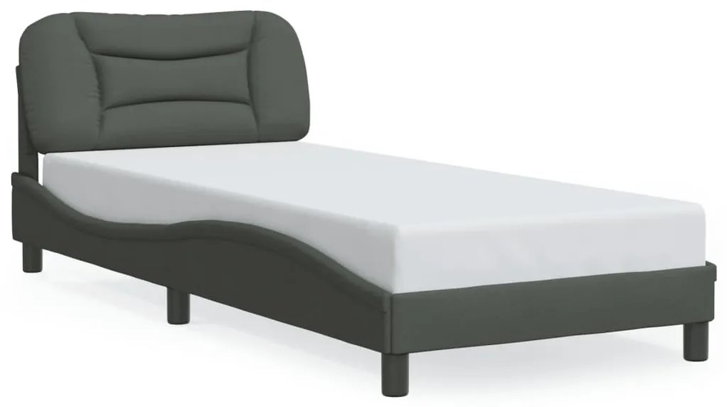 Giroletto Con Led Senza Materasso Grigio Scuro 90x190cm Tessuto /