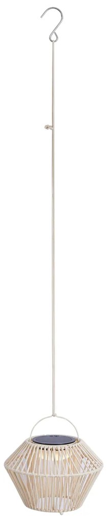 Lampada da tavolo bohémien beige con LED dimmerabile a 3 livelli IP54 ricaricabile a energia solare - Duco