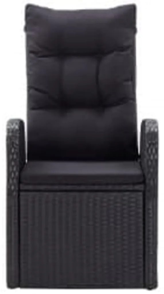 Set da pranzo da giardino 7 pz con cuscini nero
