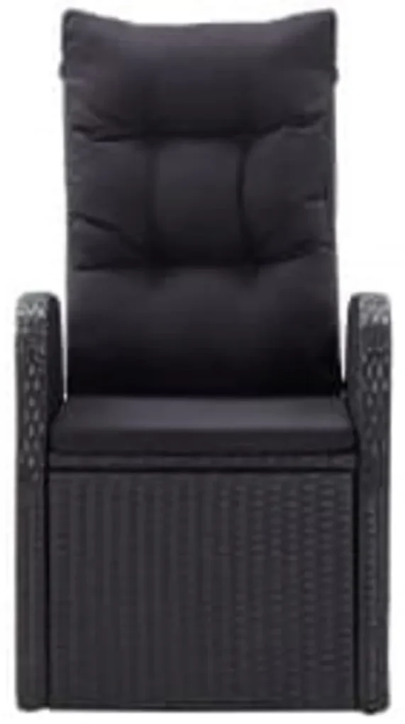 Set da pranzo da giardino 7 pz con cuscini nero