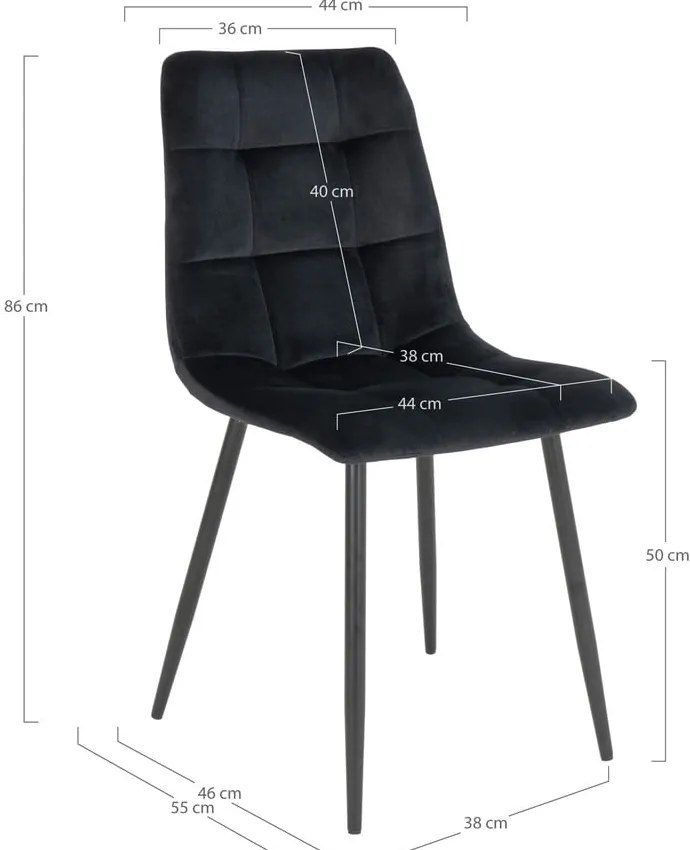 Sedie da pranzo in set nere 2 pz Moseby – Bonami Essentials