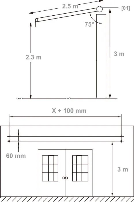 Tenda da Sole Barra Quadra 200x250 cm Tessuto in Poliestere Beige Unito...