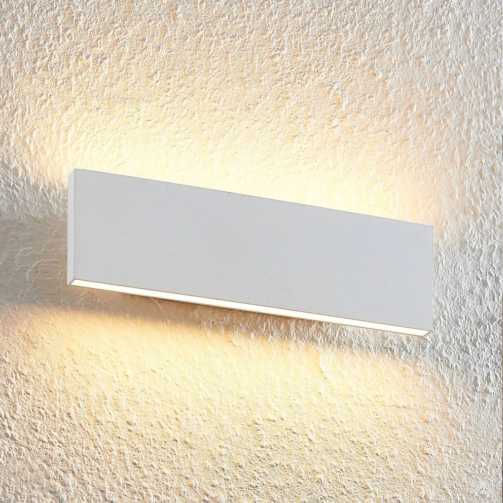 Applique da parete a LED Ignazia Lindby, dimmerabile, Bianco / Opale, Soggiorno / Sala da pranzo, Metallo, Moderno, Applique a LED