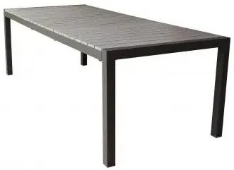 Tavolo Waikiki Allungabile in Alluminio con Piano Polywood Dimensioni: 162/242 x 100 x 74 cm, Antracite
