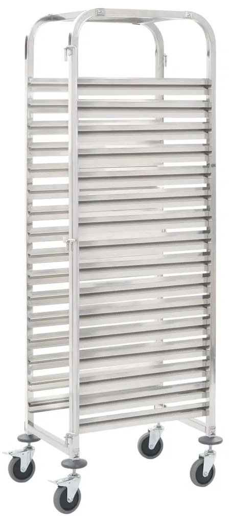 Carrello Da Cucina Per 16 Vassoi 38x55x163 Cm İn Acciaio Inox /