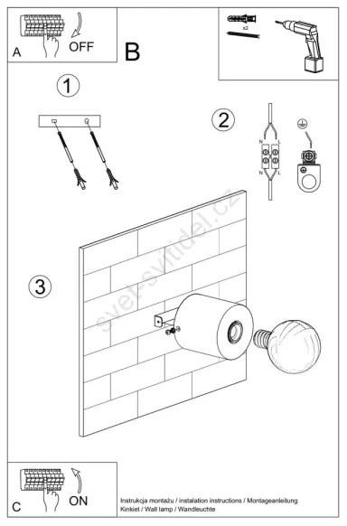 Applique SALGADO 1xE27/60W/230V calcestruzzo