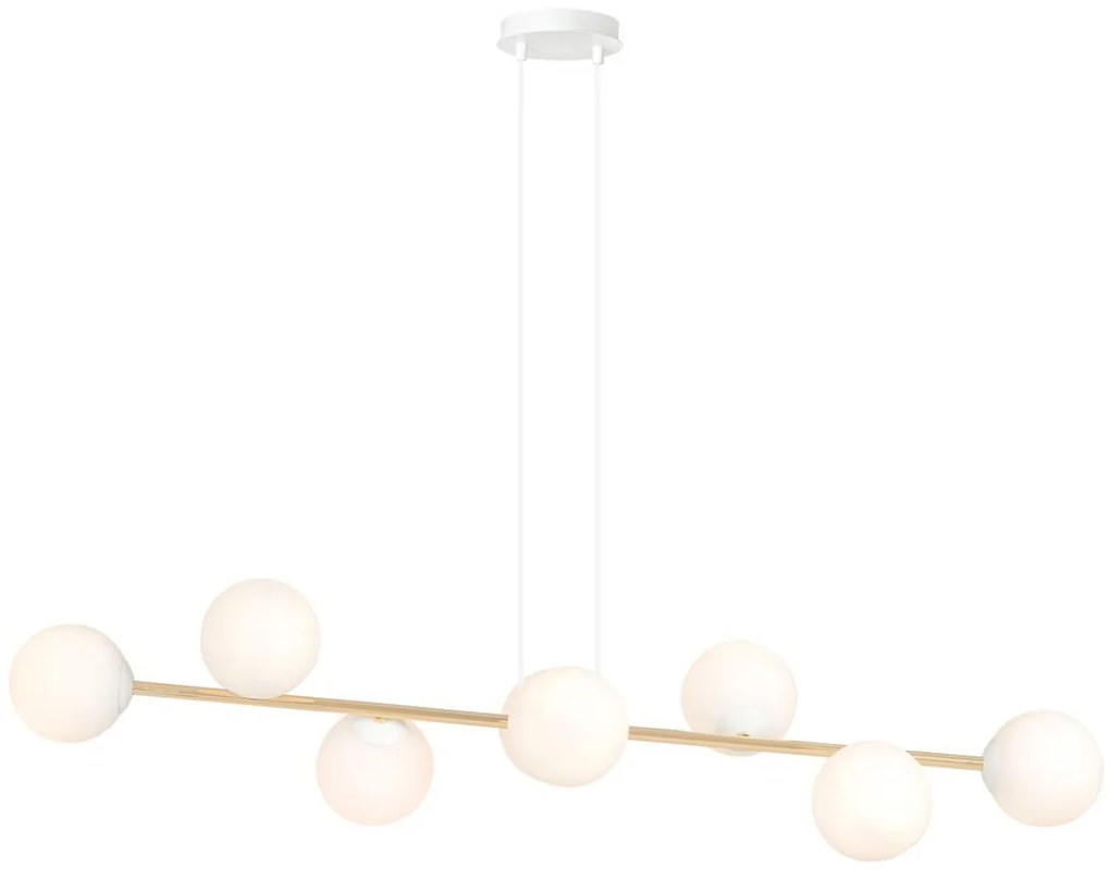 Lampadario a sospensione GRAVITY 8 Nero/Bianco e Oro 8xE14