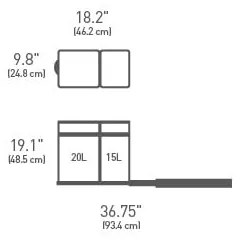 Bidone per rifiuti in plastica da 35 l Dual - simplehuman