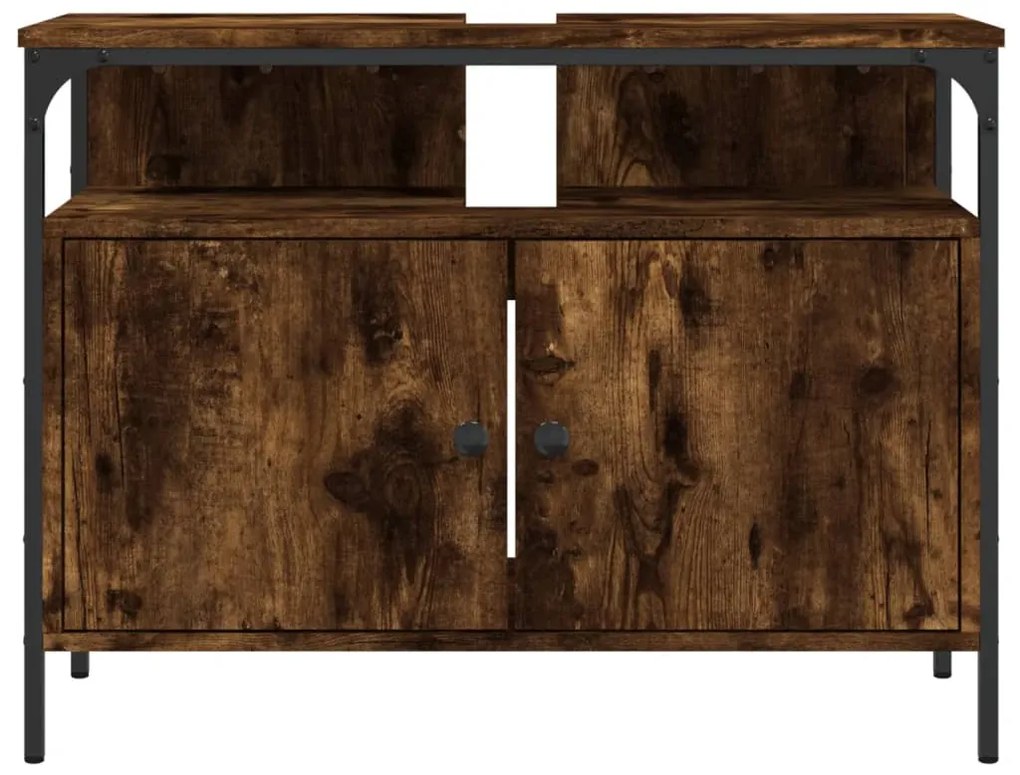 Mobile lavabo bagno rovere fumo 60x30x60 cm legno multistrato