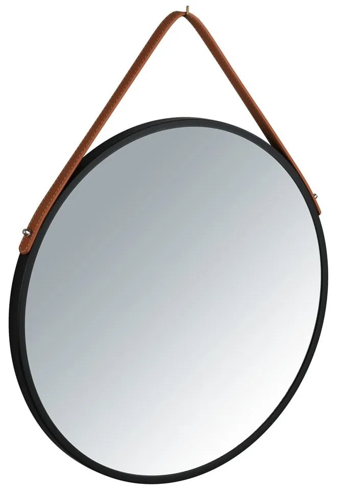 Specchio sospeso nero , ø 40 cm Borrone - Wenko