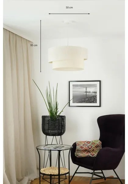 Brilagi - Lampadario a sospensione con filo SHINE 1xE27/15W/230V diametro 50 cm color crema